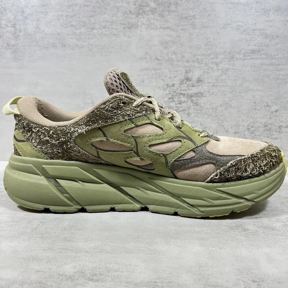 Hoka One One U Clifton L Suede Running Shoes - Women's Size 7.5 - Green - Picture 2 of 10